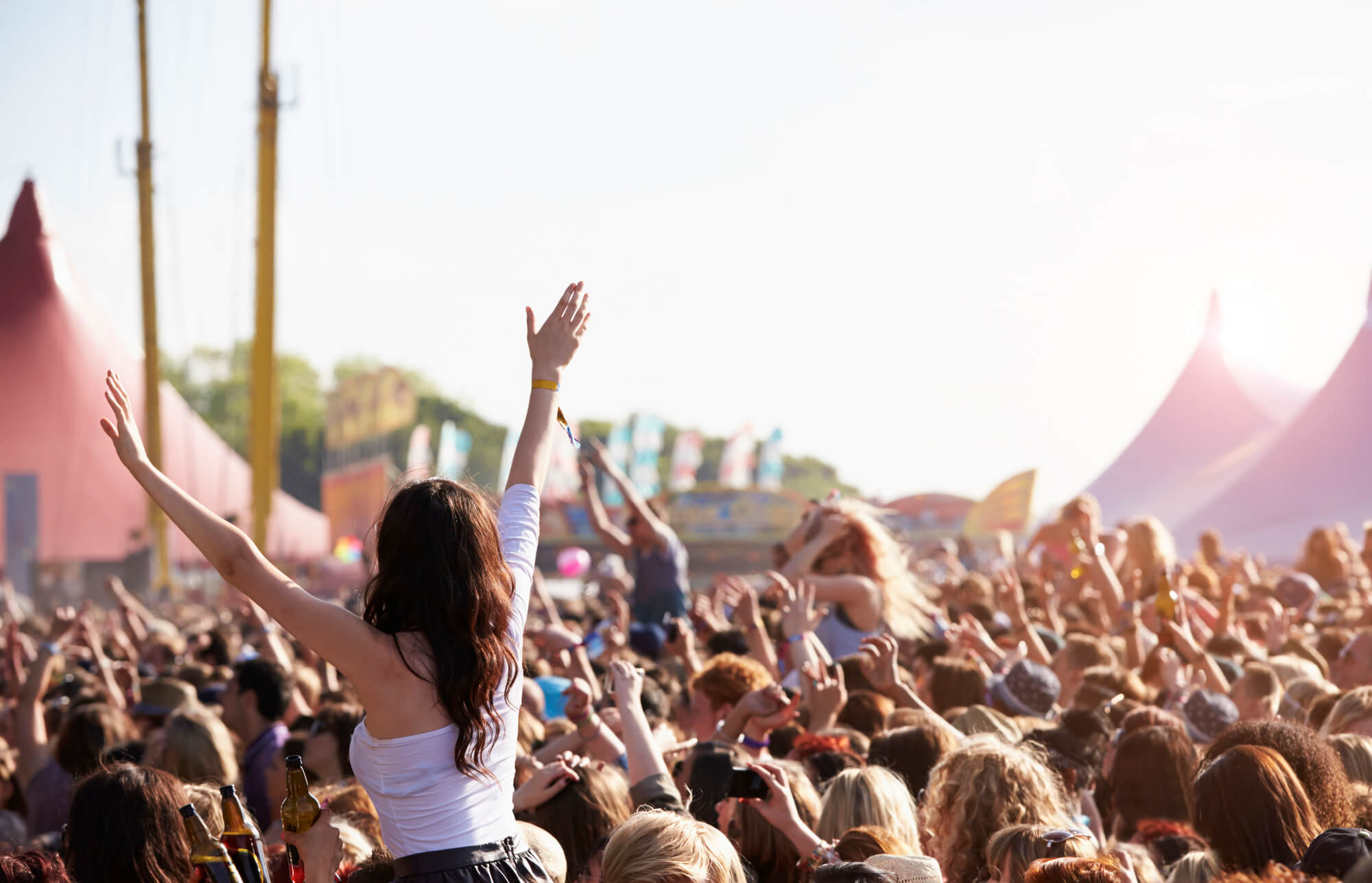 Young people in audience at music festival Central Coast, NSW